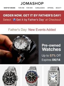 BELL & ROSS • FRAGRANCE FLASH SALE • ROLEX ��� PRE-OWNED WATCHES • BAUME & MERCIER • FERRAGAMO • CALVIN KLEIN & MORE