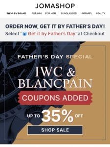 BLANCPAIN & IWC Price Drop (35% OFF)