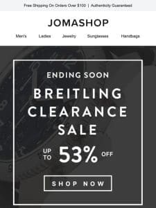 BREITLING CLEARANCE (53% OFF) | ENDS SOON