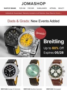 BREITLING Price Drop! ? FATHER’S DAY FRAGRANCES ? BULOVA ? GEVRIL ? VERSACE ? & MORE