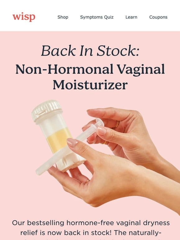 Back In Stock: Non-Hormonal Vaginal Moisturizer