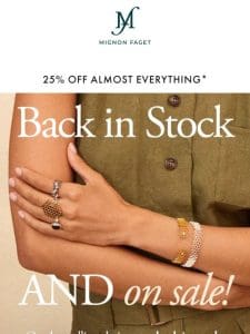 Back in Stock AND on SALE!! Shop 25%* off now!