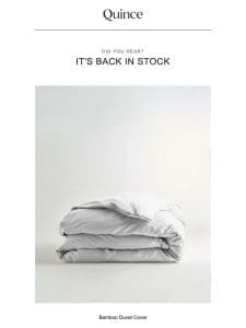 Bamboo Duvet Cover is back in stock