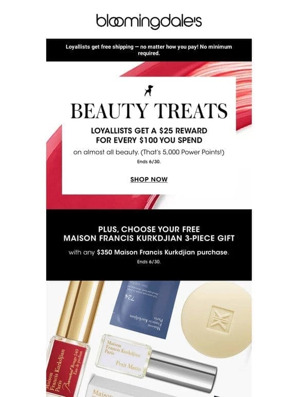 Beauty Treats *AND* a Maison Francis Kurkdjian gift