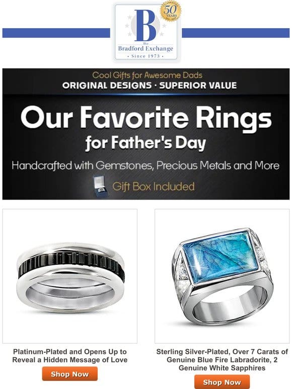 Bold Father’s Day Rings: Original Designs， Superior Value