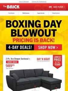 Boxing Day Blowout Is Back – 4-Day Deals Only!