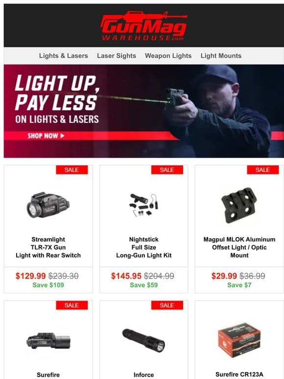 Bright Deals Just For You | Streamlight TLR-7X Gun Light for $130