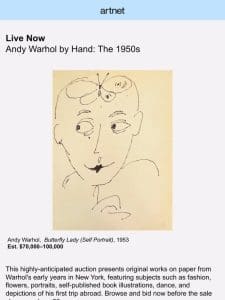 Browse Original 1950s Drawings by Andy Warhol