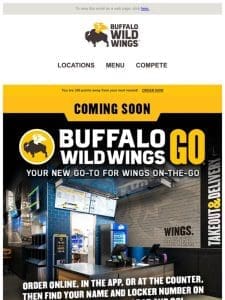Buffalo Wild Wings GO coming soon to Sacramento， CA!