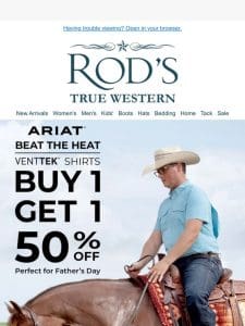 Buy 1 Get 1 50% OFF on Ariat Men’s VentTEK Shirts!