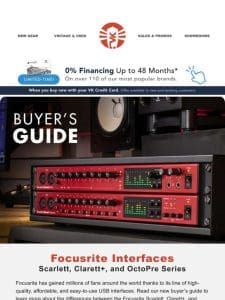 Buyer’s Guide: Focusrite Audio Interfaces