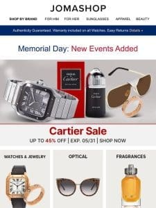 CARTIER ? MYSTERY FRAGRANCE SALE ? LONGINES ? GUCCI ? BREITLING ? SEIKO ? & MORE
