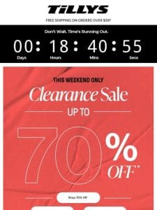CLEARANCE SALE → 70% Off Ends Today!
