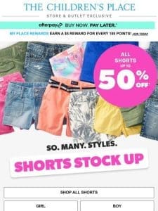 [CONFIRMED IN STORES ONLY]: Up to 50% off ALL SHORTS!