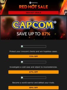 Capcom games at Red Hot Prices ❤️‍