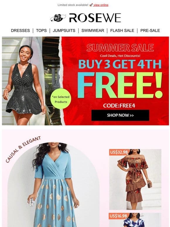 Casual & Elegant STYLES: 4TH FREE!