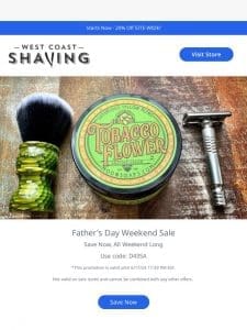 Celebrate Dad with 20% off his next shave