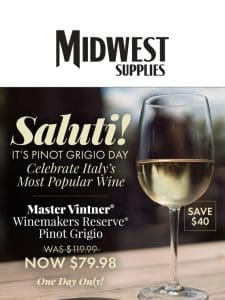 Celebrate Italy’s Beloved Pinot Grigio with 33% Off ??