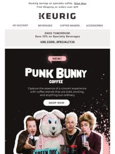 Celebrate NEW Punk Bunny coffee with 35% off ?