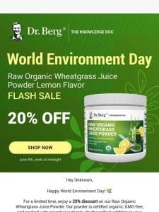 Celebrate World Environment Day with 20% Off!