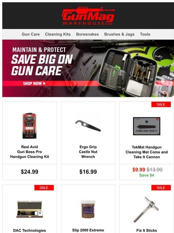 Cleaning Supplies To Keep Your Gun Running | Real Avid Gun Boss Pro Handgun Cleaning Kit for $25