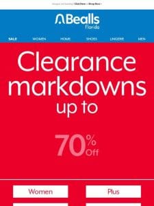 Clearance Markdowns up to 70% off!