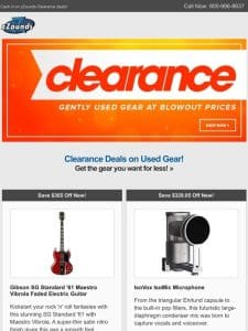 Clearance: Save on Gibson， Epiphone， Eliminator， and More!