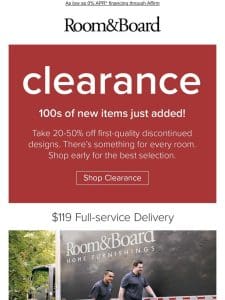 Clearance starts today! 100s of items just added