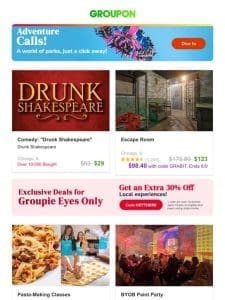 Comedy: “Drunk Shakespeare” and More