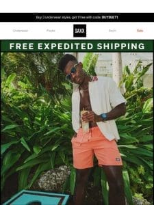 Complimentary expedited shipping on orders over $100
