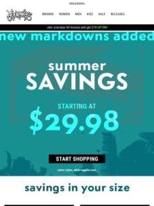 Cool Down with  Hot Deals: Starting @ $29.98