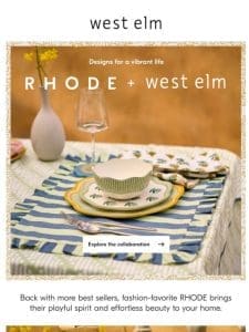 Cool collab alert: RHODE + West Elm