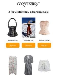 Corsets from $60 + 3 for 1 Multibuy