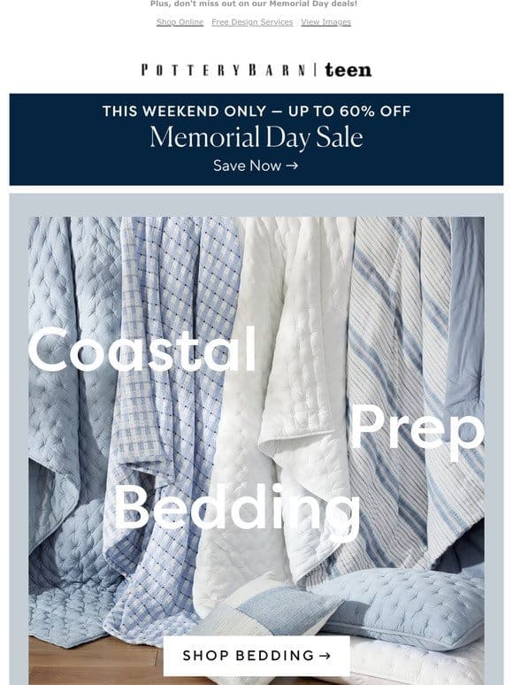 Create a coastal bedding look ?