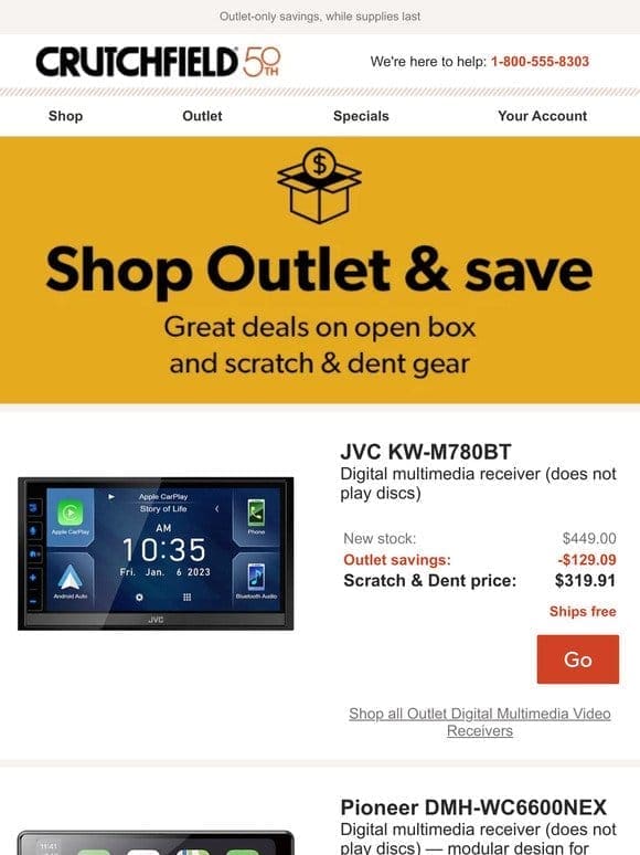 Crutchfield Outlet Savings up to $289