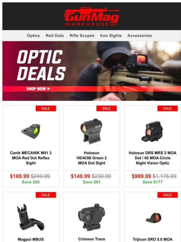 Crystal Clear Optics Deals | Canik MECANIK M01 3 MOA Red Dot Sight for $170