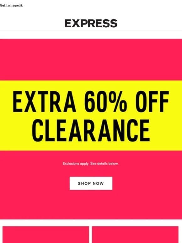 DON’T MISS EXTRA 60% OFF