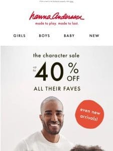 DON’T MISS: Up To 40% Off Their Favorite Characters