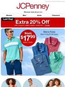 Deal drop! From $17.99 polos for every guy on your list