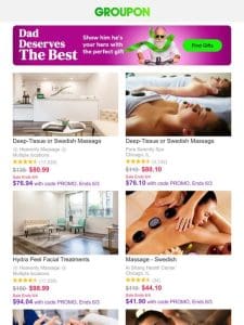 Deep-Tissue or Swedish Massage and More