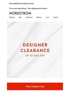 Designer Clearance ? up to 40% off!