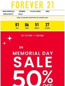 Don’t Forget! 50% off During Memorial Day Sale