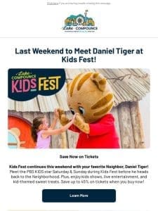 Don’t Miss Daniel Tiger this Weekend!