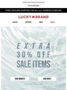 Don’t Miss This! Extra 30% Off Sale Styles