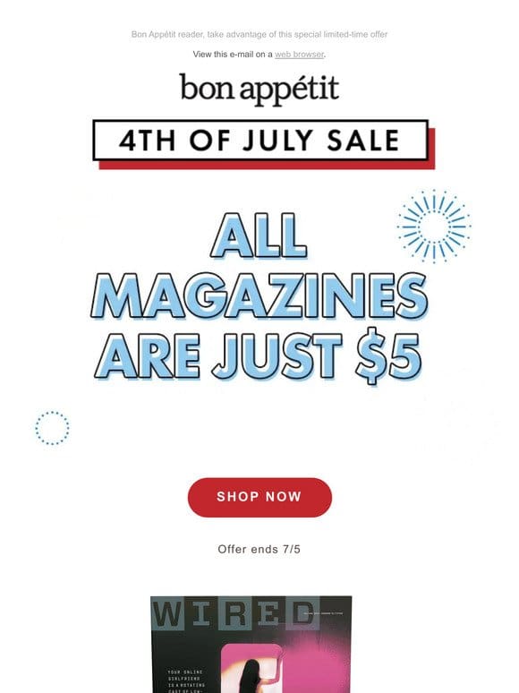 Don’t Miss the July 4th Sale! All Magazines Are Just $5