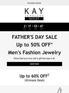 Don’t Wait! Up to 50% OFF Men’s Jewelry