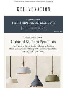 Don’t miss FREE shipping on lighting