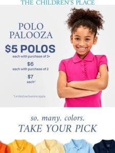 Don’t miss out! $5 Polos + Save 80% on Graphic Tees