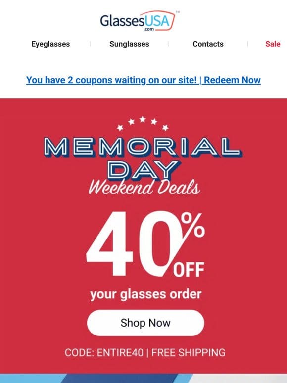 ? Don’t miss out ? Memorial Day Weekend Deals continue!