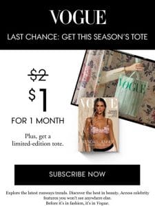 Don’t miss out: Secure your limited-edition tote